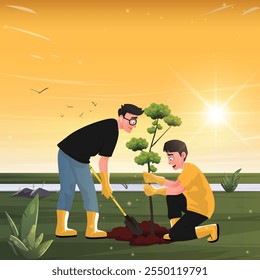 Realistic illustration for world environment day celebration