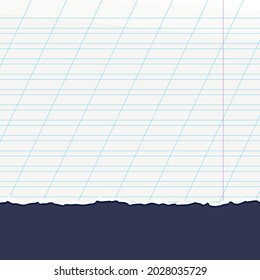 Realistic illustrations of torn page of notebook