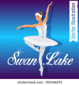 A Realistic Image Of A Ballerina. Swan Lake. Vector Illustration