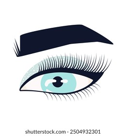 Realistic image of a beautiful woman's eye. Vector illustration.