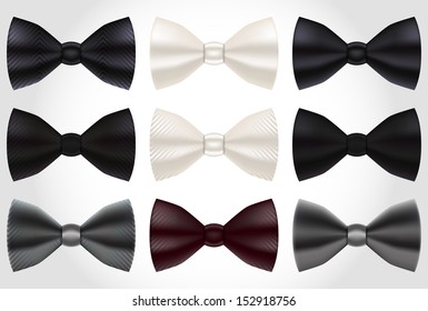 realistic image of the bow tie vector, black, gray and maroon