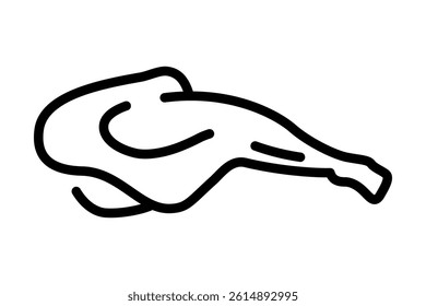 a realistic image of chicken thigh line art icon design template vector on white background