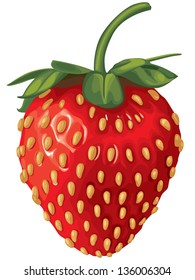 Realistic image of delicious ripe strawberries