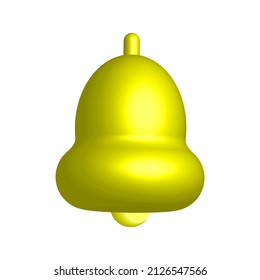 realistic image with golden bell 3d. Cartoon style. Notification bell icon. Vector illustration. stock image. 