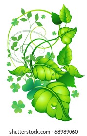 realistic the image of grass and leaves