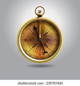 realistic image of vintage isolated compass. vector illustration