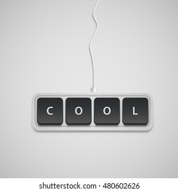 Realistic implified keyword with a word 'COOL', vector illustraion