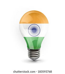 Realistic India bulb isolated over white. Vector design. 