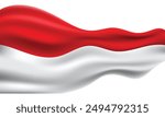 Realistic Indonesian flag flying. Indonesian Flag 3d