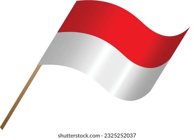 Realistic Indonesian flag for independence day design