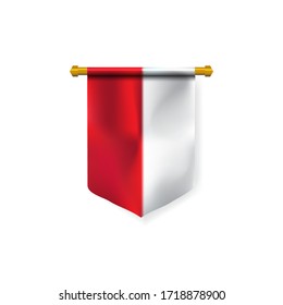 Realistic indonesian flag vector illustration for design element or ornament