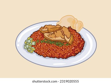 Realistic Indonesian Fried Rice. fried rice ora "Nasi Goreng", a traditional delicious food from Indonesia