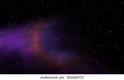 Realistic Infinite universe starry night nebula shining stardust Magic color galaxy background vector illustration.