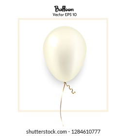 Realistic inflatable ball isolated on white background. Elegant holiday decoration. 3D vector graphics.