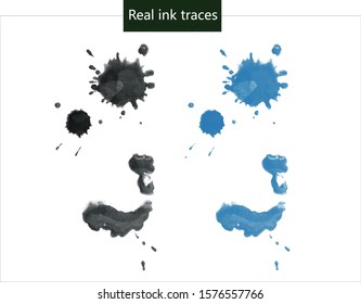 Realistic ink strokes or splatters vector material