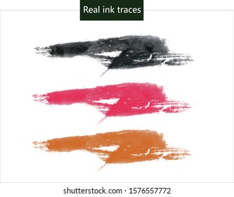 Realistic ink strokes or splatters vector material
