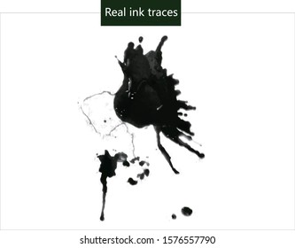 Realistic ink strokes or splatters vector material
