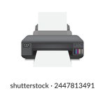 Realistic inkjet printer vector design illustration isolated on white background.