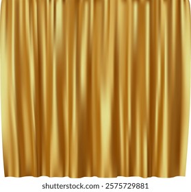 Realistic interior featuring luxurious gold velvet curtains, enhancing a royal and elegant ambiance, ideal for theater performances, opera showcases, or any grand celebration