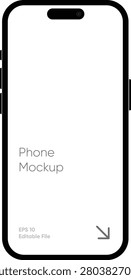 Realistic iphone from apple Notch Modern Smartphone mockup template Slim Bezels With Buttons Branding Mockup samsung google Isolated Office Business Advertisement Mobile device Promotion Technology. Dynamic island, iphone 17 pro max, pixel
