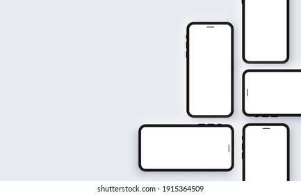 Vector de combinación de plantilla de neomorfismo de teléfono móvil realista