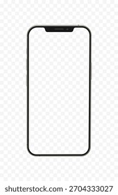 Montagem de iPhone realista - Front View Celular no fundo branco