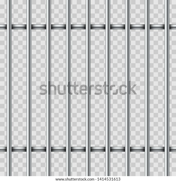 リアルな鉄の檻 透明な背景に金属バー 刑務所のフェンス刑務所 刑事または文のテンプレートデザイン のベクター画像素材 ロイヤリティフリー
