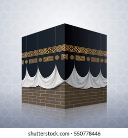 Realistic islamic icon kaaba mosque vector design