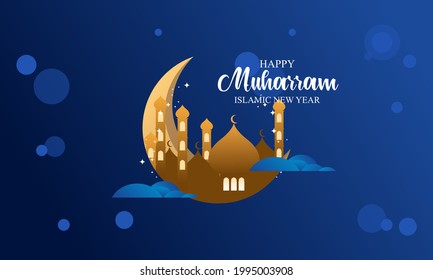 Realistic islamic new year poster concept