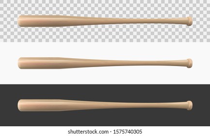 Realistic isolated baseball bat . Wooden sticks for baseball betting promotion design. American sport game championship banner design. Vector professional league banner. Active lifestyle symbol.Sport.