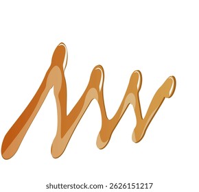 Creme de caramelo isolado realista. Ilustração de doce de toffee líquido em fundo transparente. Decoração de moldura de bordo pegajoso líquido.