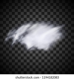 Realistic isolated cloud on a dark transparent background. Vector Design Element