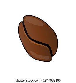 Realistic isolated coffee beans on a white background. Vector icon of coffee seeds close-up. For packaging, printing, internet, advertising of coffee establishments.