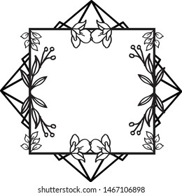 Realistic isolated flower frame, template of various card, banner, poster. Vector