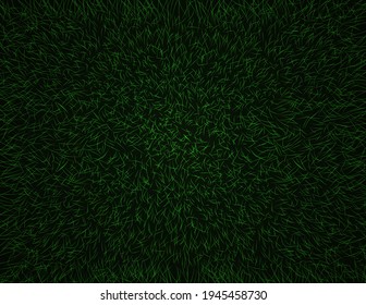 Realistic isolated on black background zoom vector field weed grass with shining drops. Can be used on flyers banners or web. 3d green grass land summer style. Vector illustration. EPS 10.