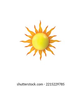 Realistic isolated shine sun vector on the transparent background, Cute sunshine symbol happy orange