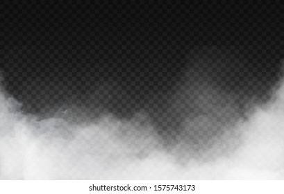 Realistic isolated smoke or fog effect. Suitable for different decoration. On a black transparent background. Vector Illustration EPS 10