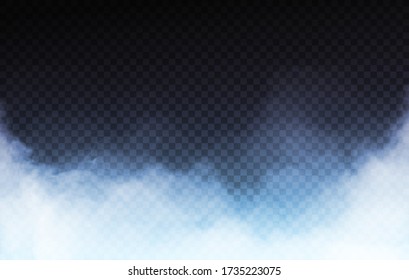 Realistic isolated smoke fog effect With light blue neon backlight Easy to Edit Suitable for motion design different effects and decoration On a black transparent background Vector Illustration EPS 10