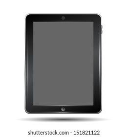 Realistic isolated touch PC with shadow, vector illustration, eps 10, 2 layers