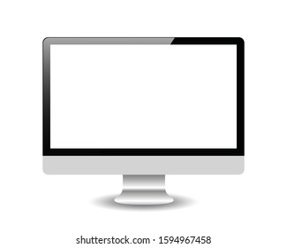 Realistic Isolated vector illustration of the Desktop monitor computer. 