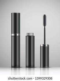 Realistic isolated vector illustration of ink mascara on a abstract background.