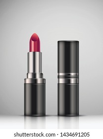 Realistic isolated vector illustration of lipstick on a abstract background.