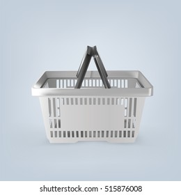 Realistic isolated vector shopping basket mock up