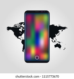 Realistic isolated vector smart phone