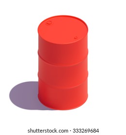 Realistic Isometric Red Barrel, Vector EPS10 Illustration