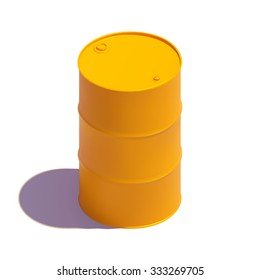 Realistic Isometric Yellow Barrel, Vector EPS10 Illustration