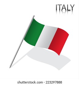 Realistic Italian flag, vector illustration