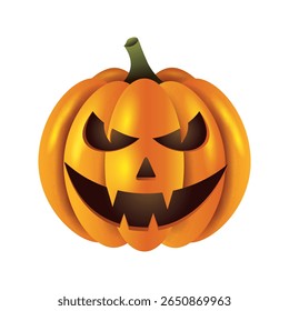 Realistic Jack o lantern vector illustration isolated.