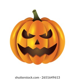 Realistic Jack o lantern vector illustration isolated on white background.