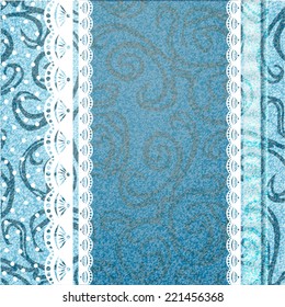 Realistic jeans texture pattern and embroidery 